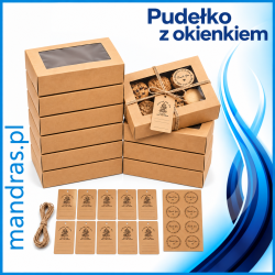 Pudełka fasonowe na CIASTKA z okienkiem 10szt+ dodatki